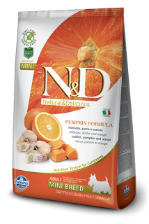 N&D GF Pumpkin DOG Adult Mini Codfish & Orange 2,5 kg
