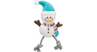 Xmas SNOWMAN, sněhulák se zvukem, plyš/bavlna, 41 cm
