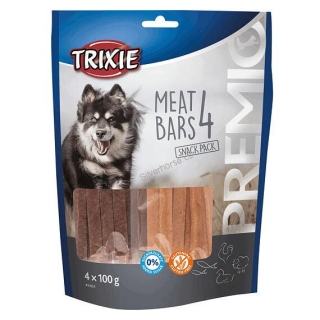 PREMIO 4 Meat Bars - pásky kuřecí, kachna, jehněčí, losos, 4x100g