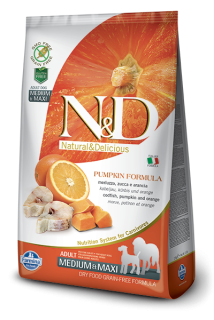 N&D GF Pumpkin DOG Adult M/L Codfish & Orange 2,5 kg